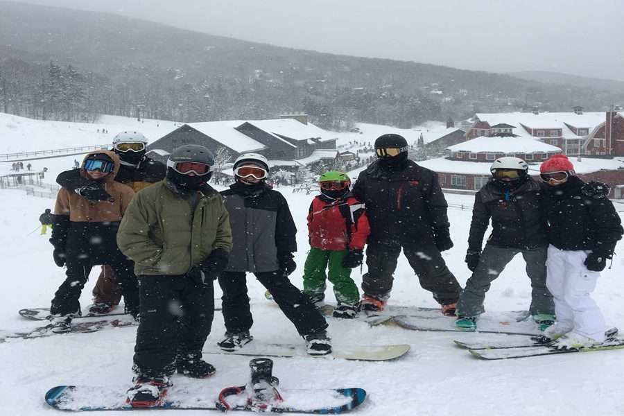 Family skiing in Vermont