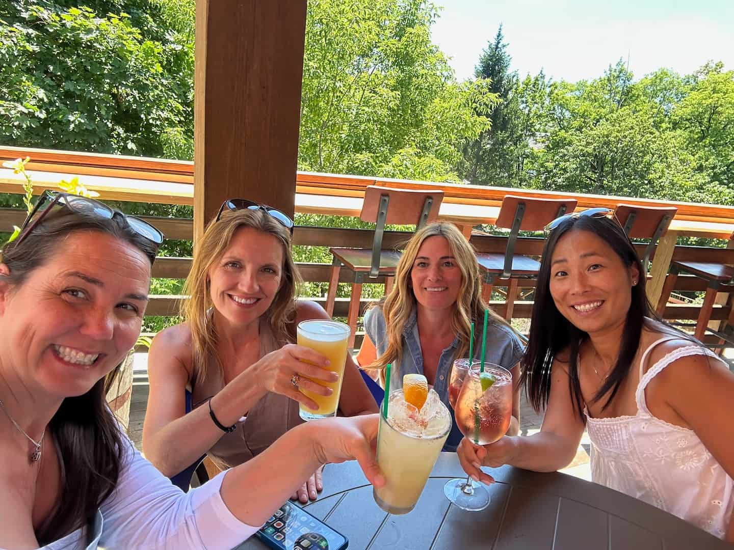 A group of women on the patio at Mad River Barn in Waitsfield, VT