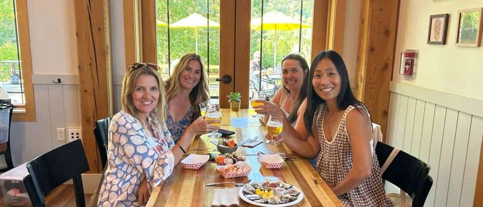A group of women having lunch at one of our favorite Waitsfield Restaurants