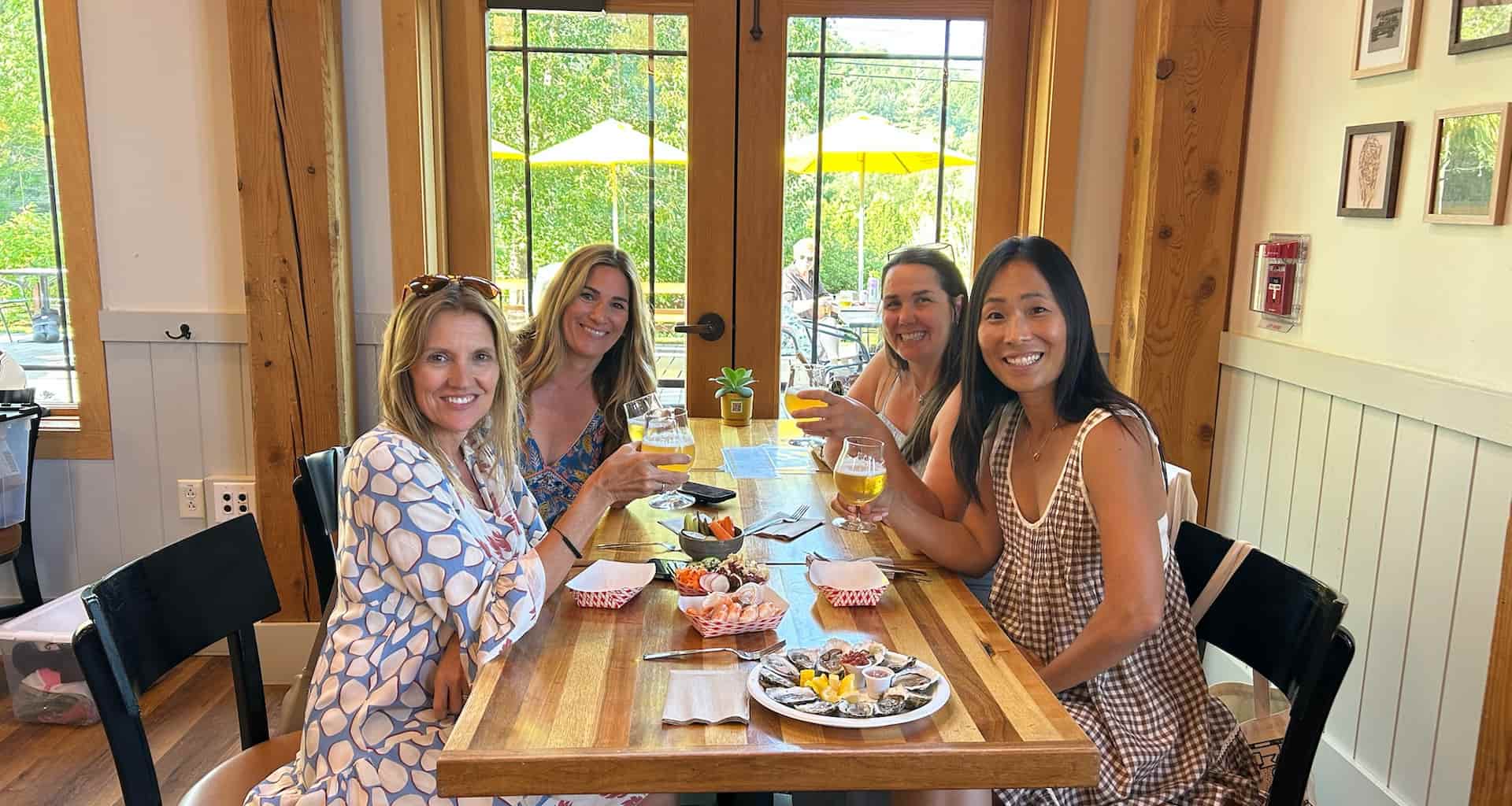 A group of women having lunch at one of our favorite Waitsfield Restaurants
